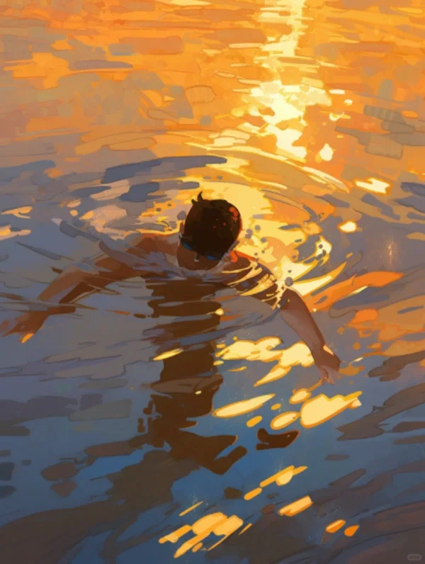 游泳主题Ai绘画
