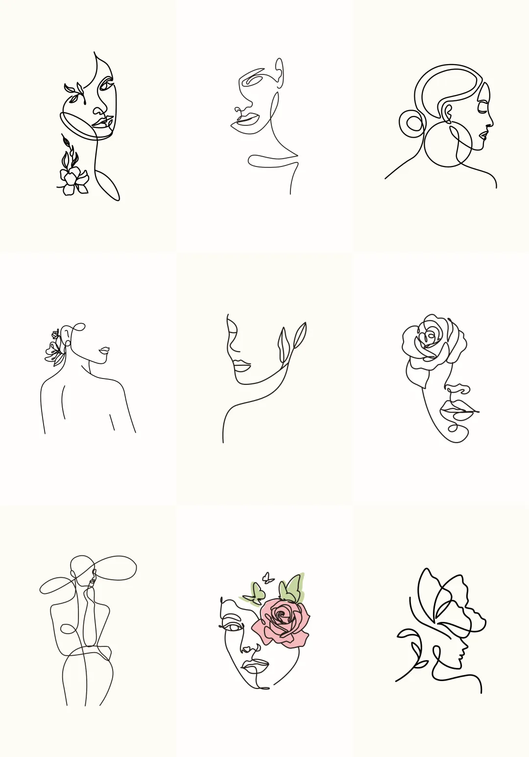 🔥女性线条素材分享/矢量格式