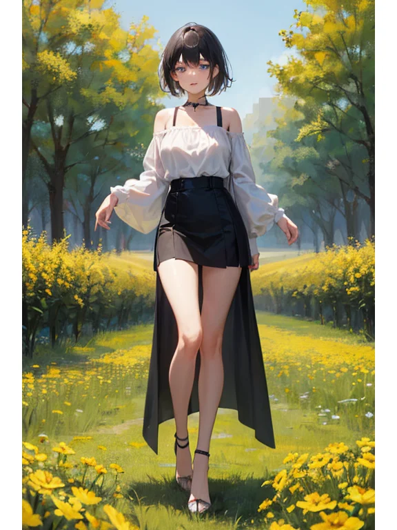 AI绘画｜动漫风：花田少女系列，时尚穿搭