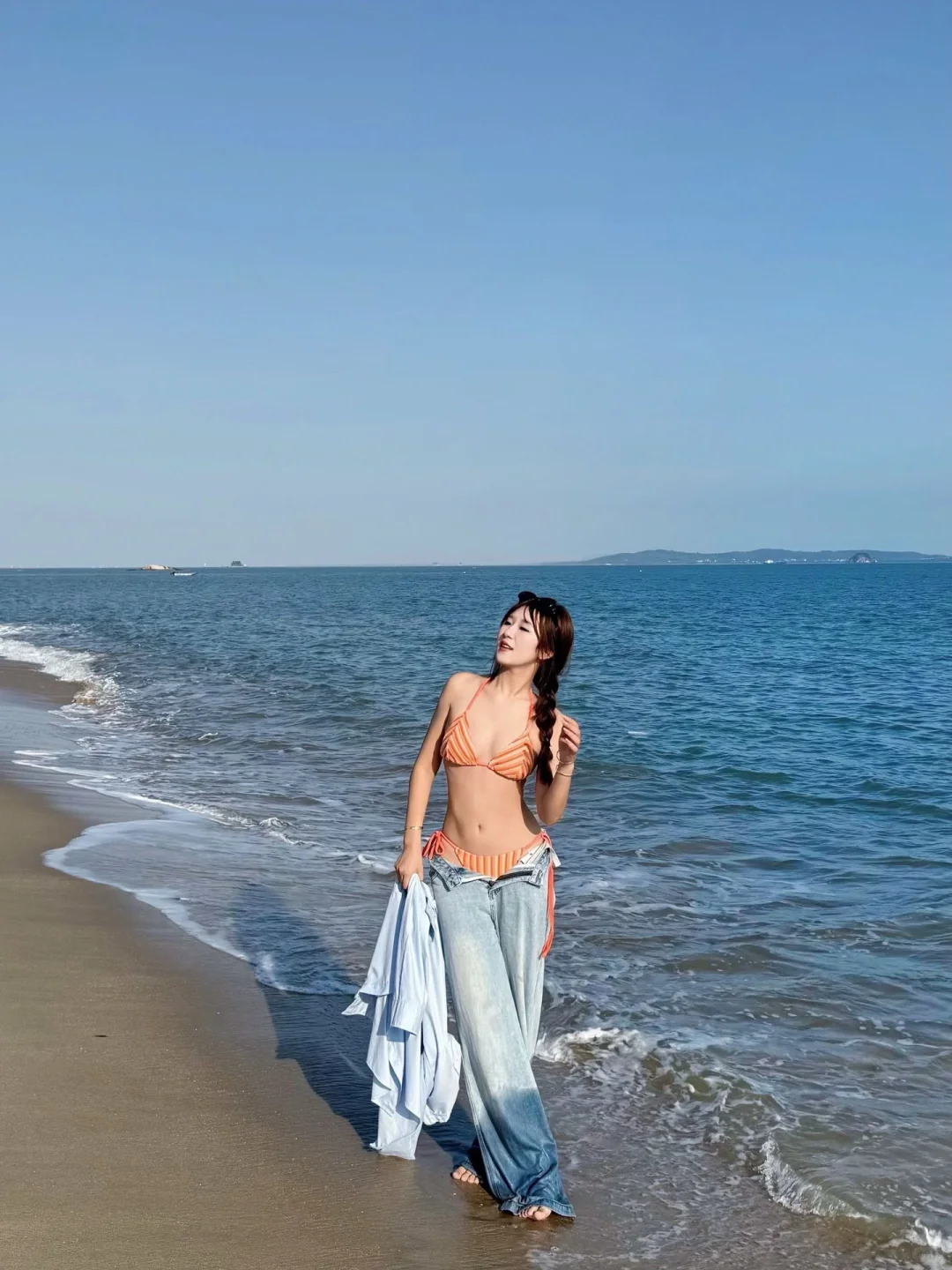 我的泳衣，在海边进行了一场光合作用✌️