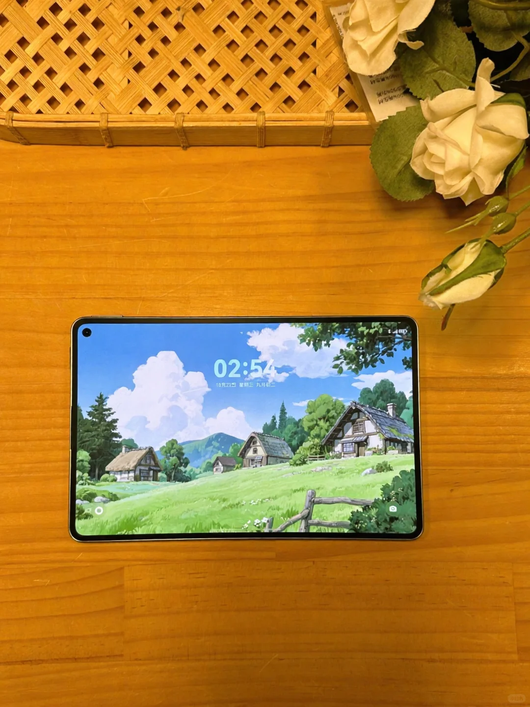可爱治愈壁纸，华为小平板的绿色护眼壁纸