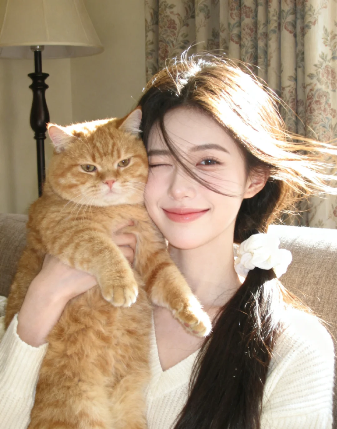 谁能拒绝会陪我晒太阳的橘猫呢✨