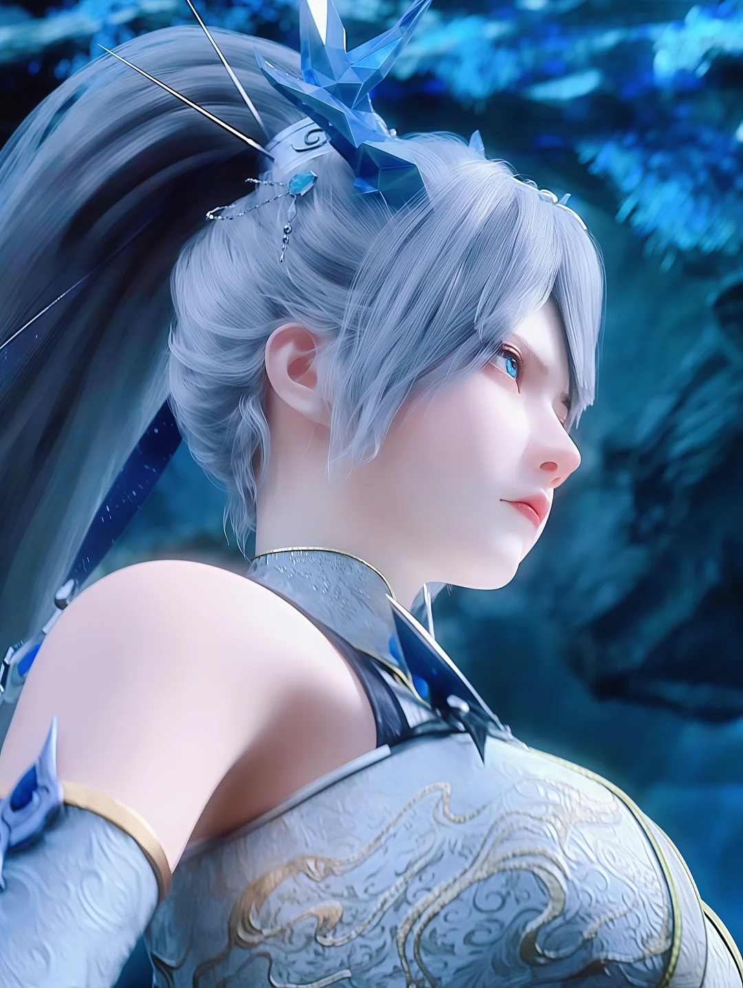 美少女变成御姐了“漱玉”白发高马尾来了！