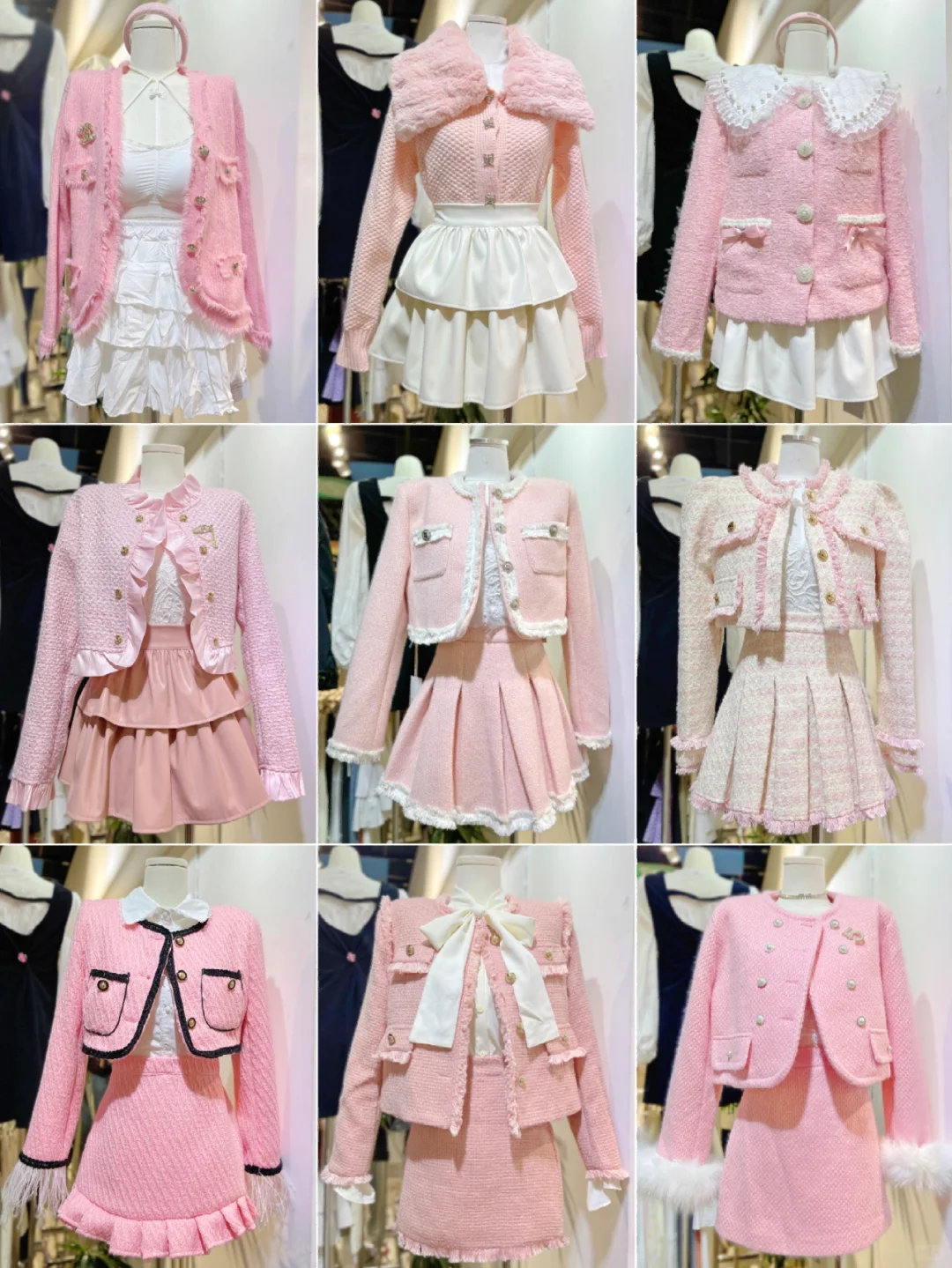 财阀千金🎀pink粉甜气质小香风穿搭|少女