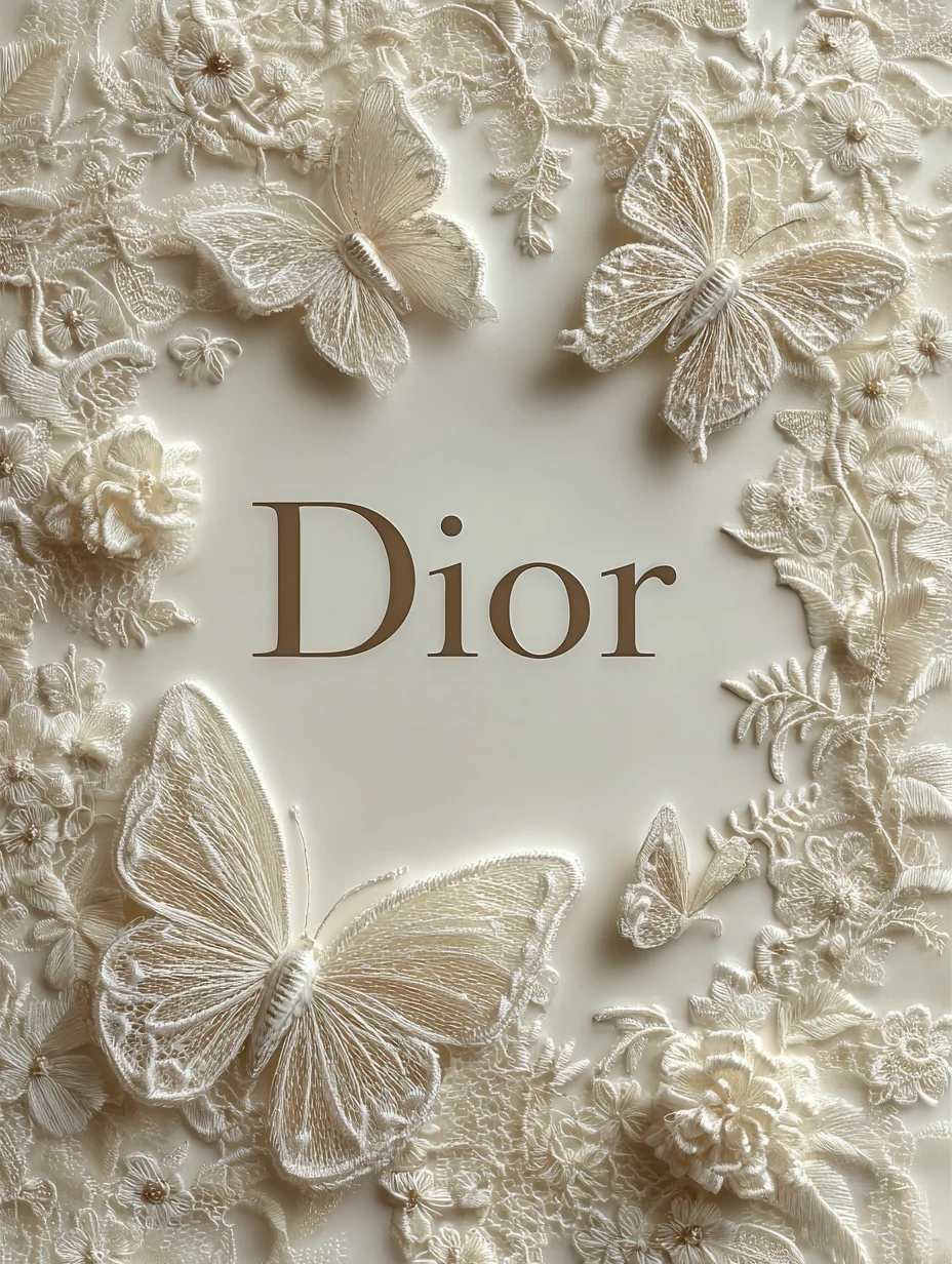 蕾丝蝴蝶 时尚海报 单色设计 3d立体风格