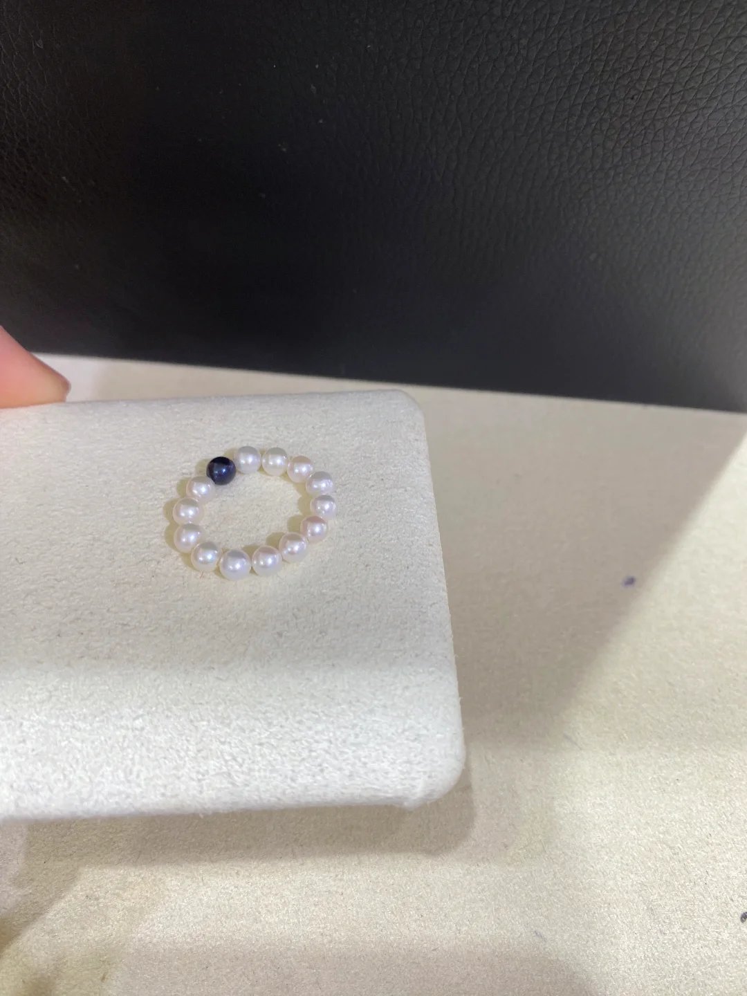 💰18.8/枚 蓝水晶款天然淡水珍珠戒指