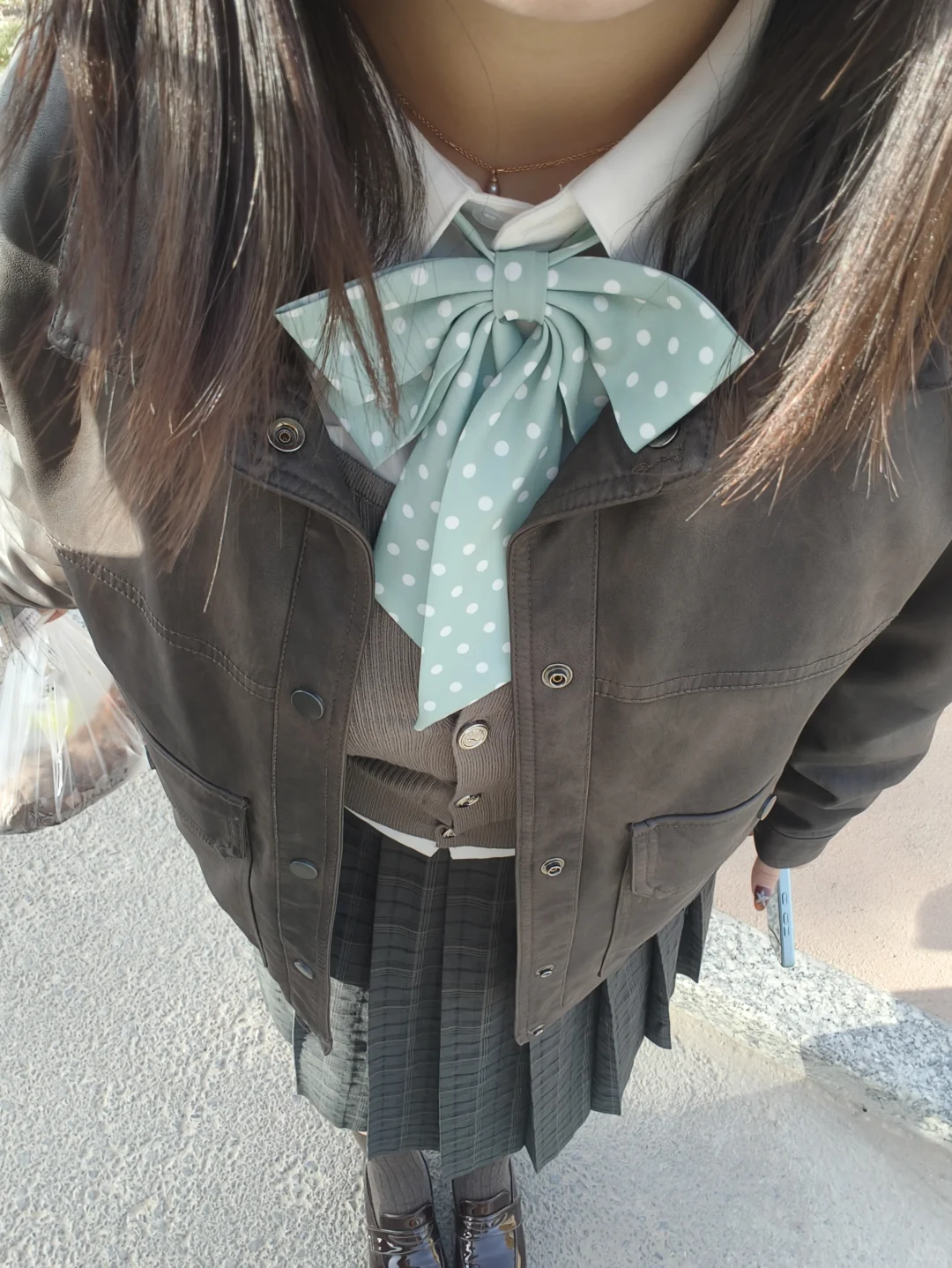 Jk皮衣互搭( ￣▽￣)σ