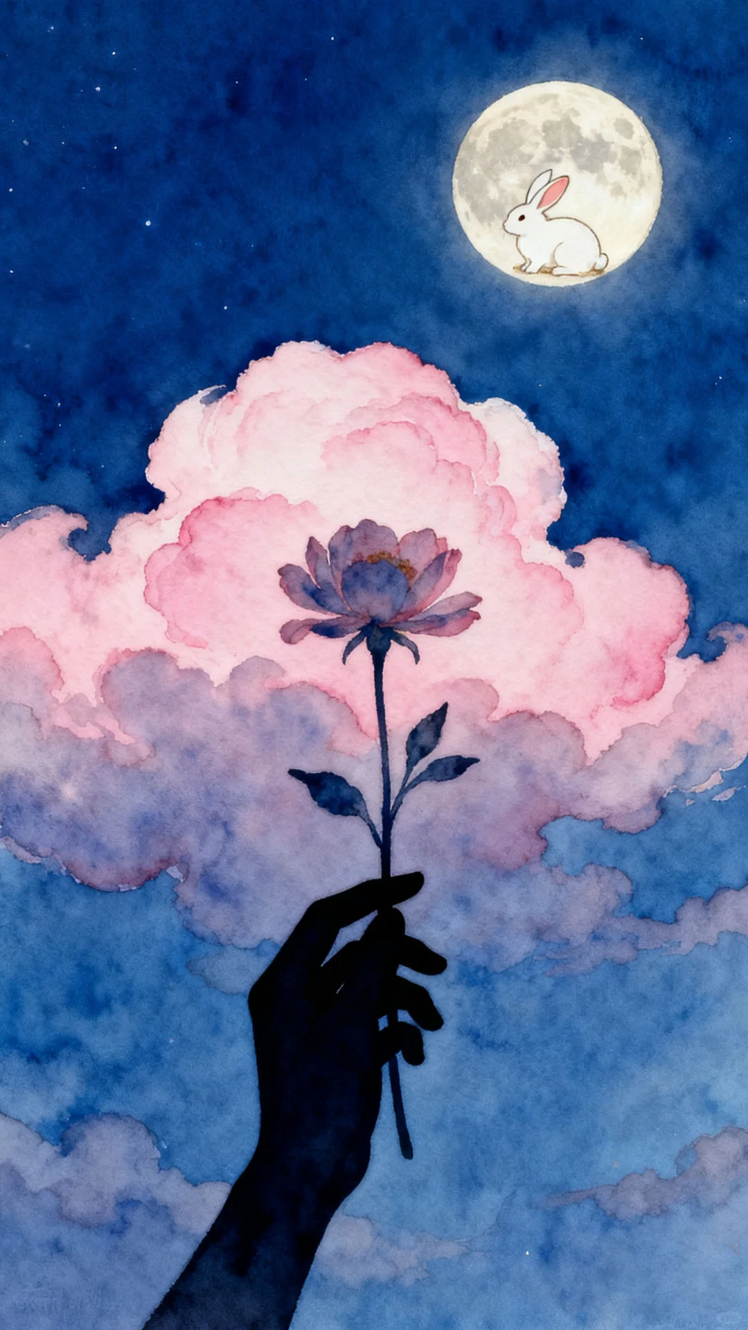 手机壁纸，那兔儿和花，一定很幸福吧～