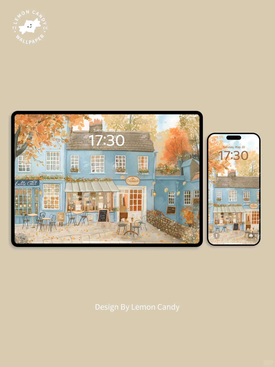 风景系列｜秋日小镇咖啡店平板端#243