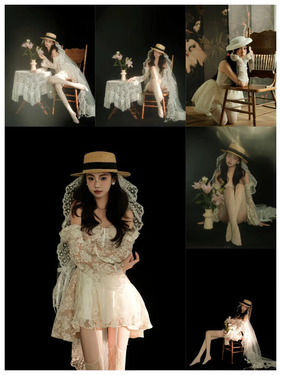 复古ins风📸｜法式蕾丝纯欲少女写真🤍