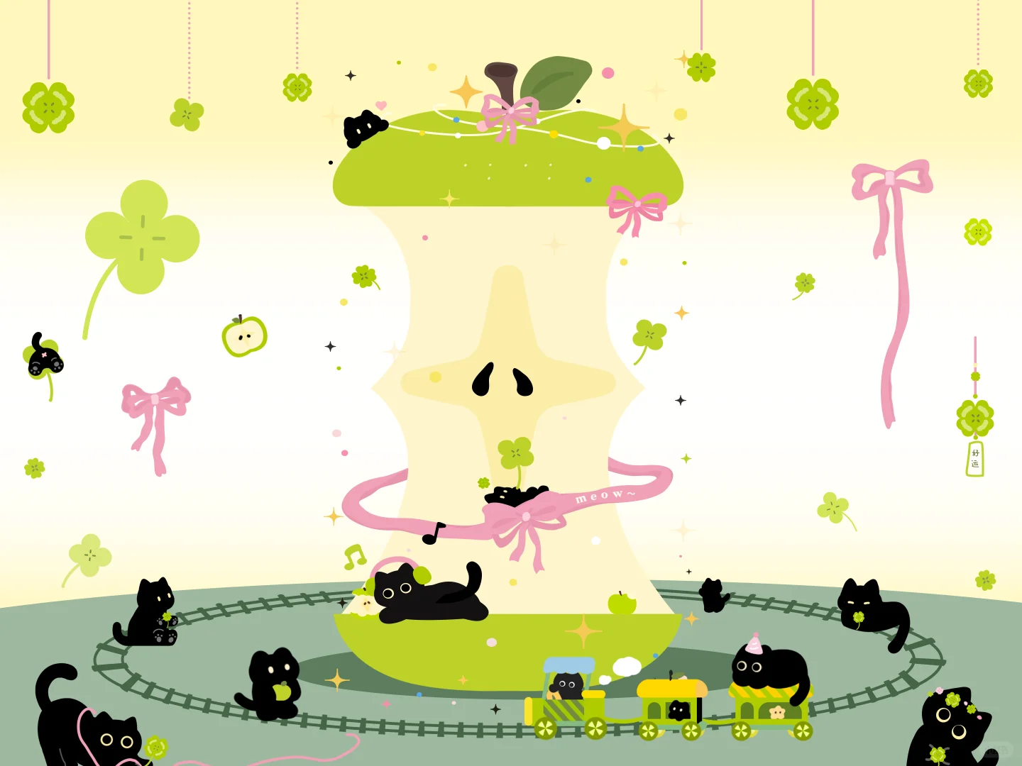 青苹果喵ipad壁纸来啦✶🍏✨‧₊˚