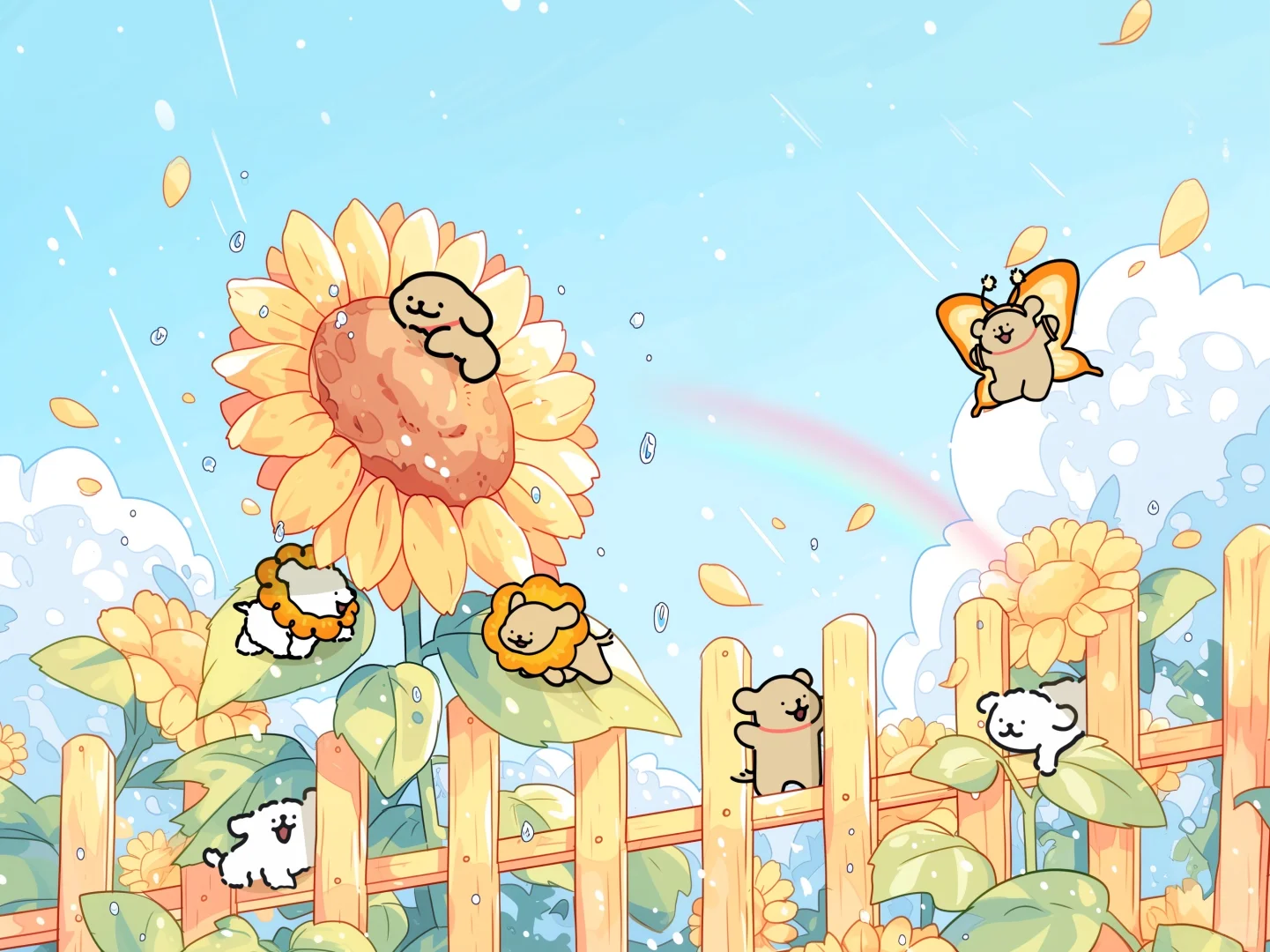 线条小狗iPad壁纸｜柿光流年