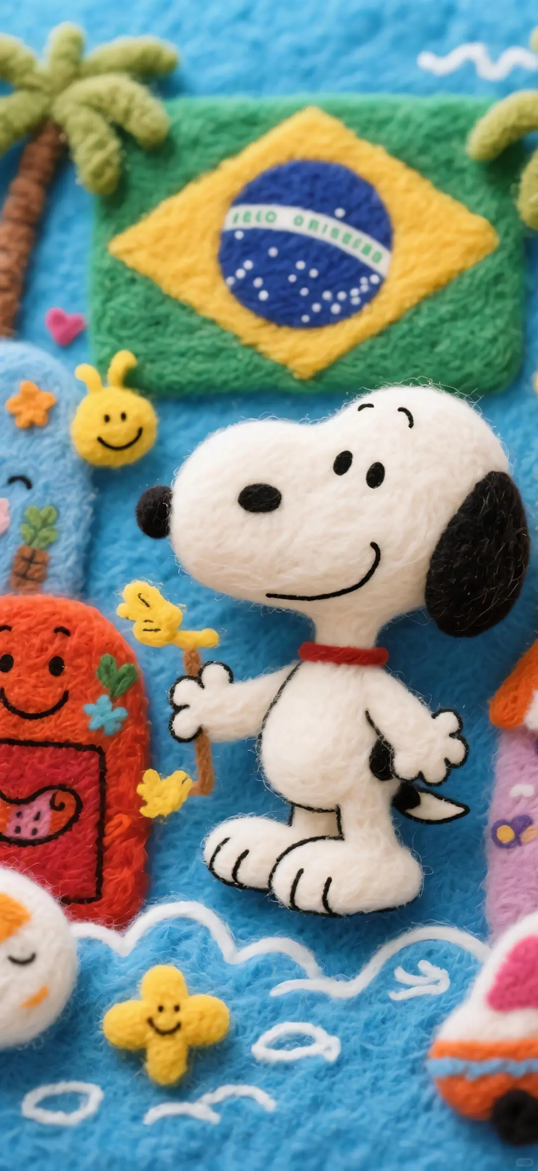 史努比 | 史努比毛毡系列手机壁纸分享