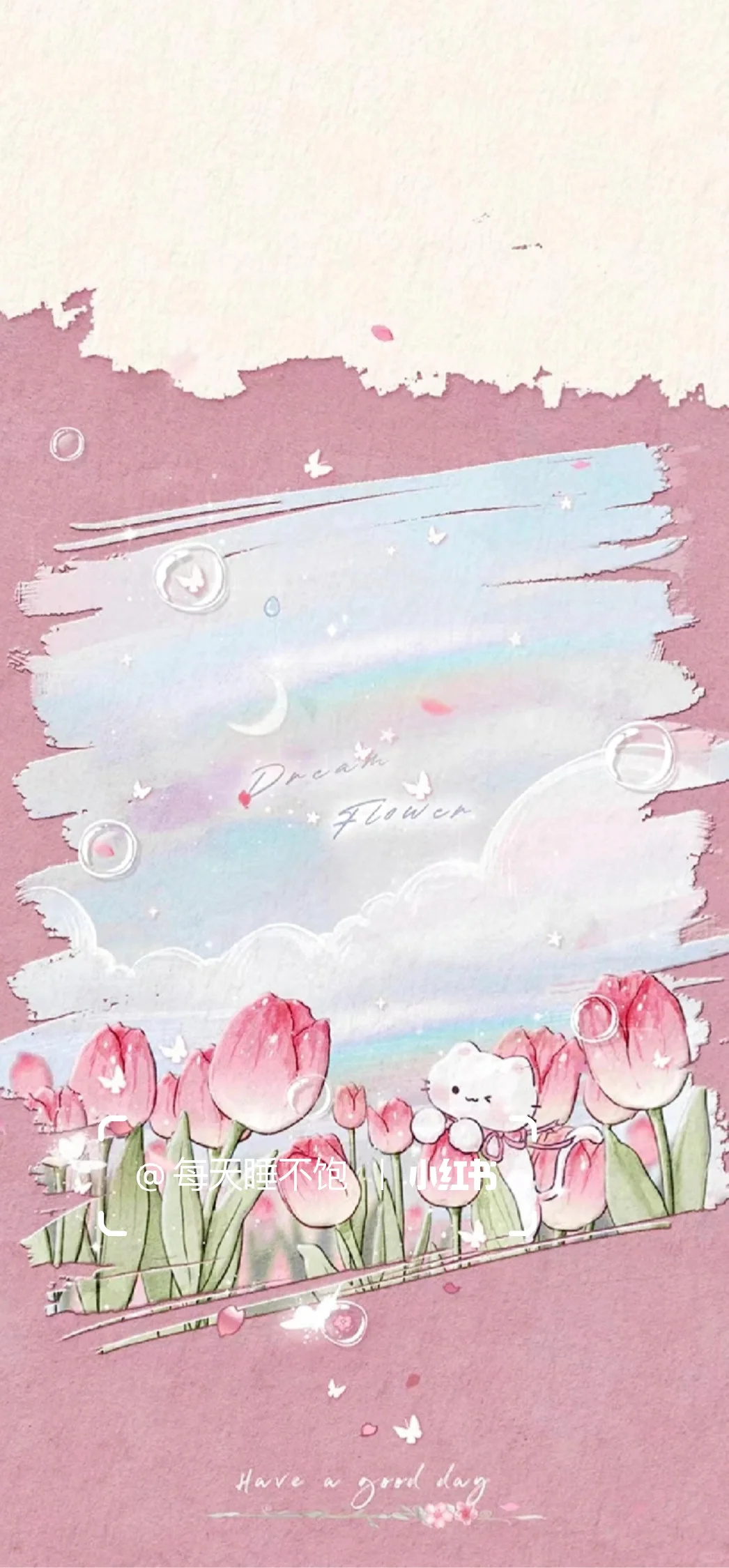 郁金香小猫｜手机壁纸