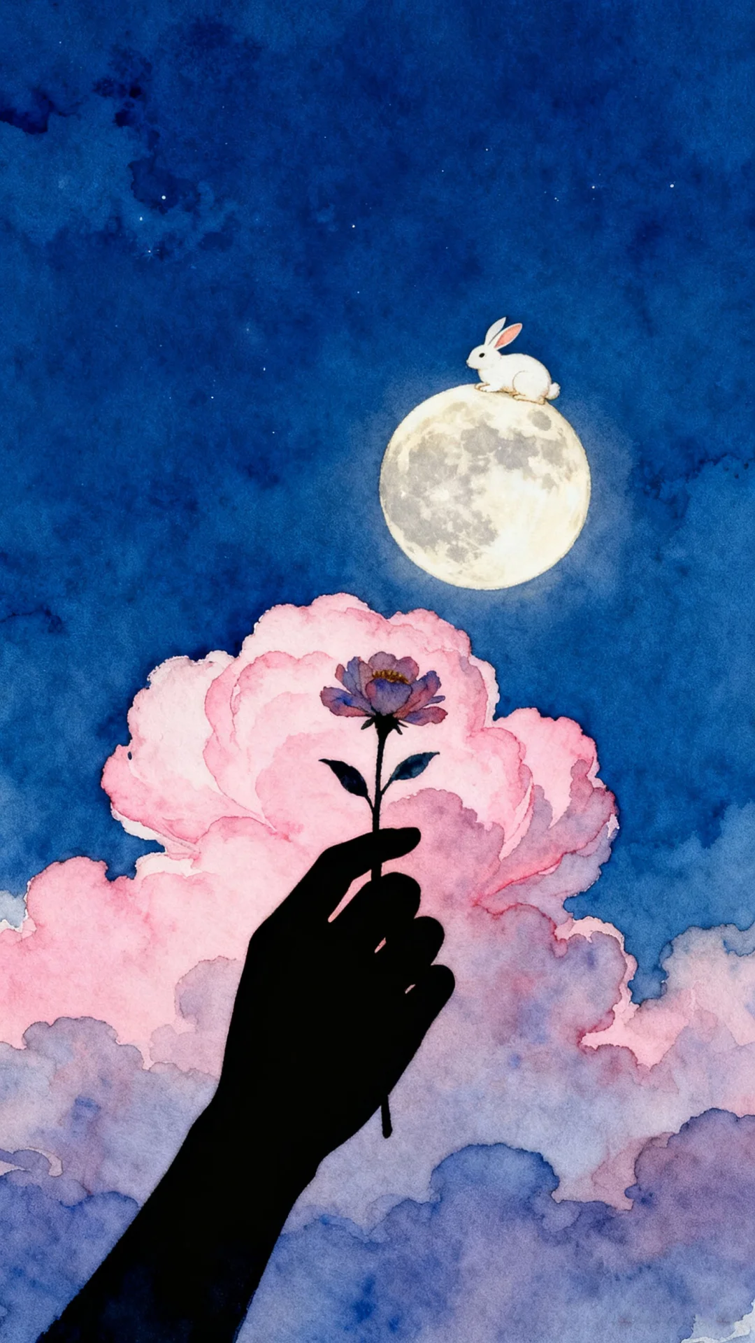 手机壁纸，那兔儿和花，一定很幸福吧～