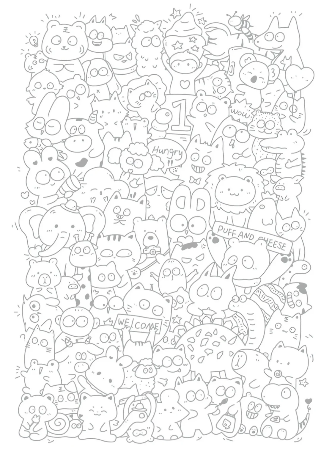 上班摸鱼线条画（复杂期）