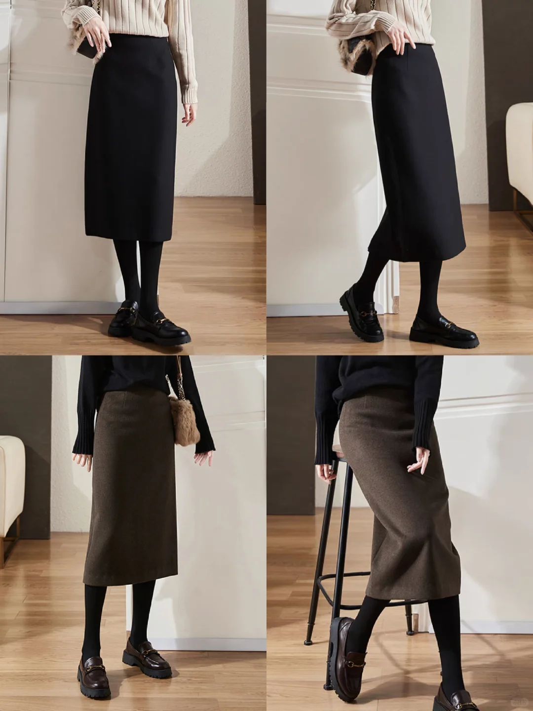 哥弟家一条可以穿着过冬的毛呢包臀裙✨