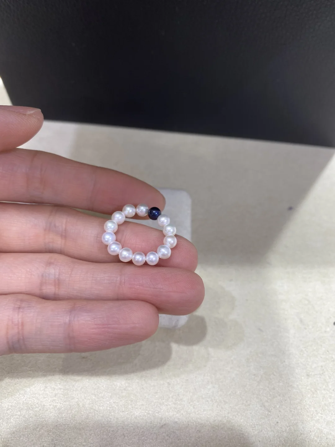 💰18.8/枚 蓝水晶款天然淡水珍珠戒指