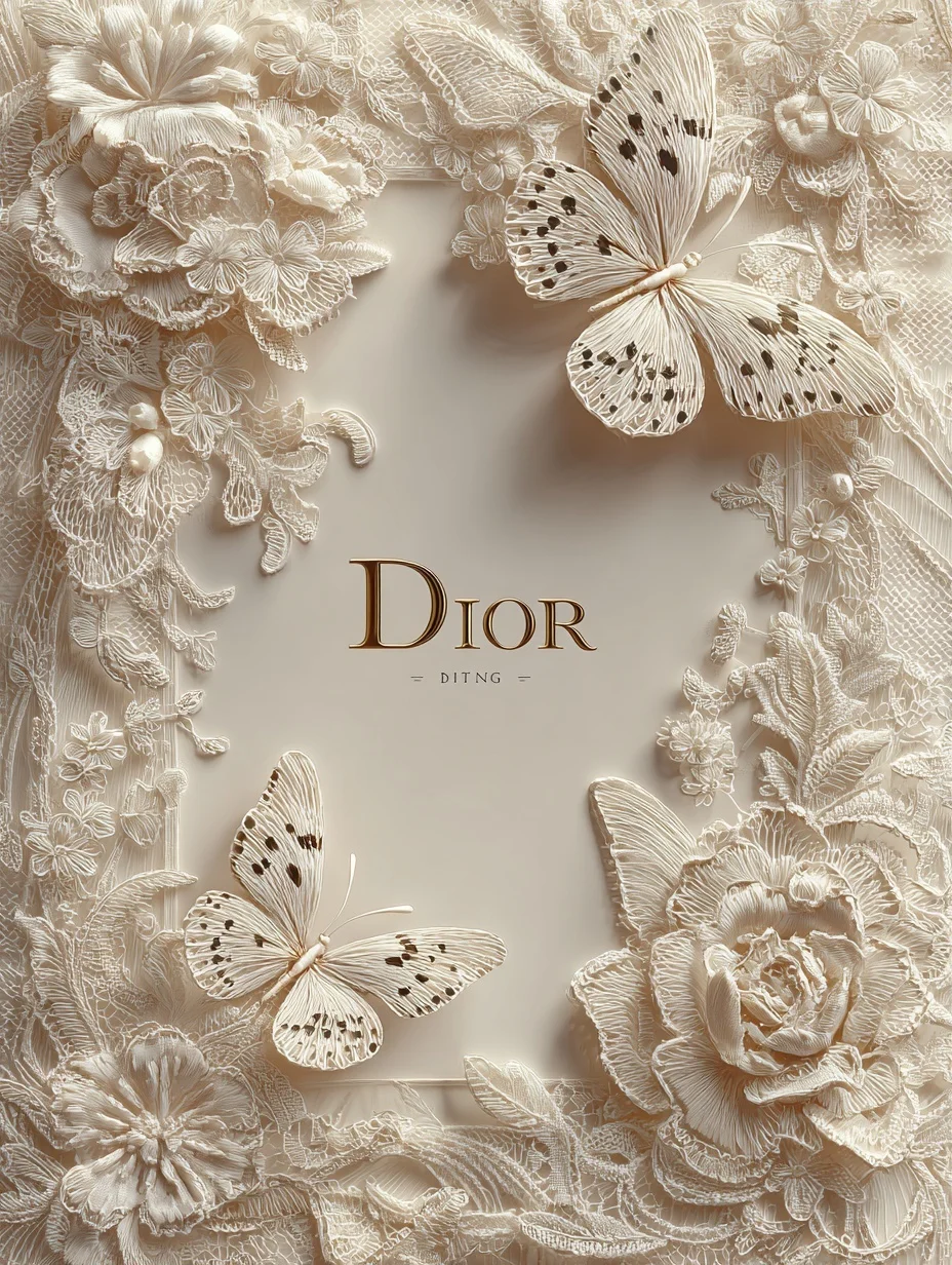 蕾丝蝴蝶 时尚海报 单色设计 3d立体风格