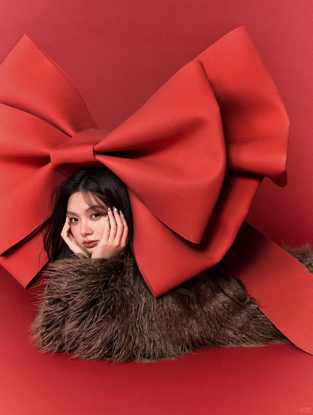 好特别！红色蝴蝶结🎀圣诞写真又酷又美