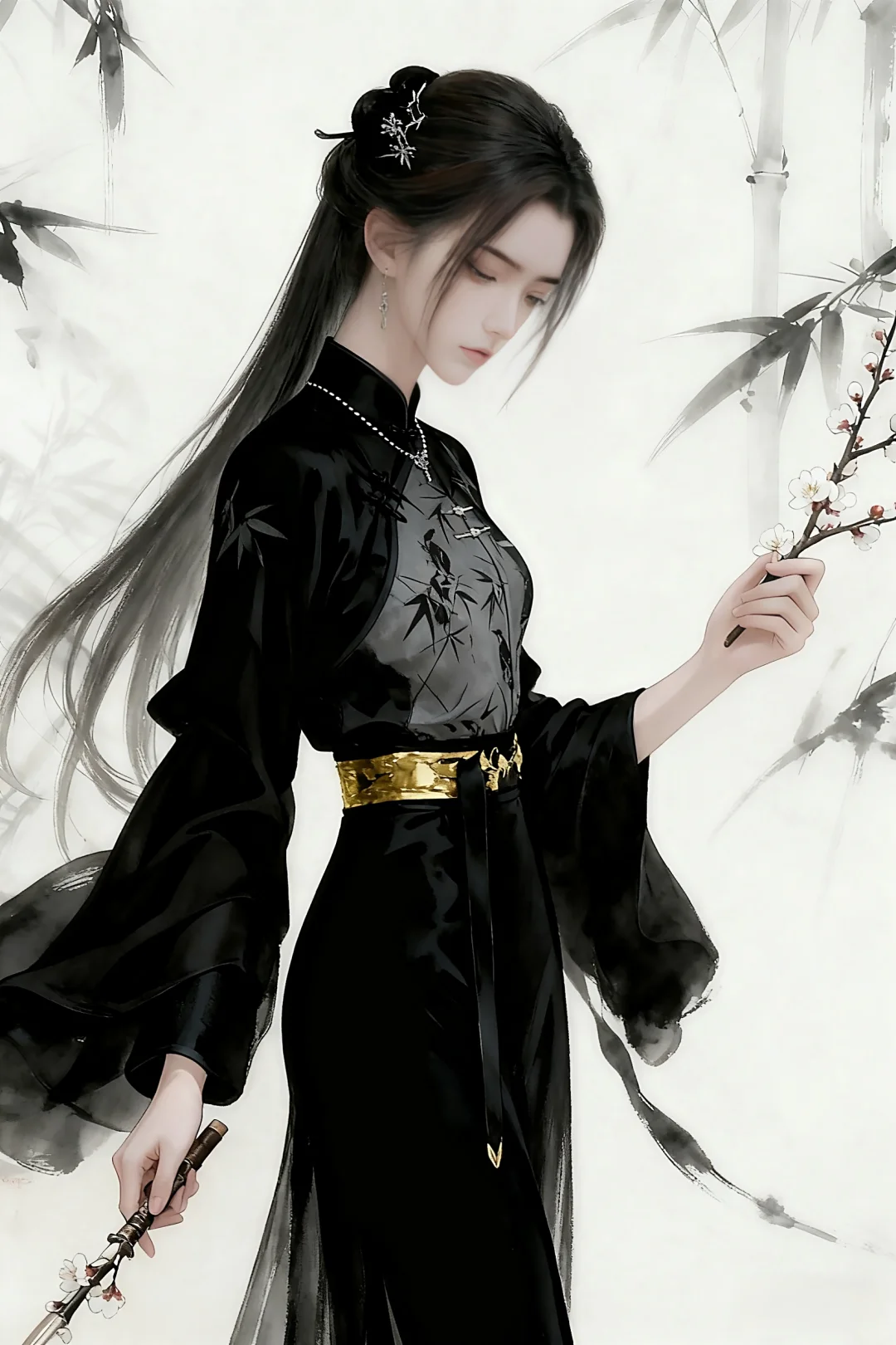 油墨画中的奶琪