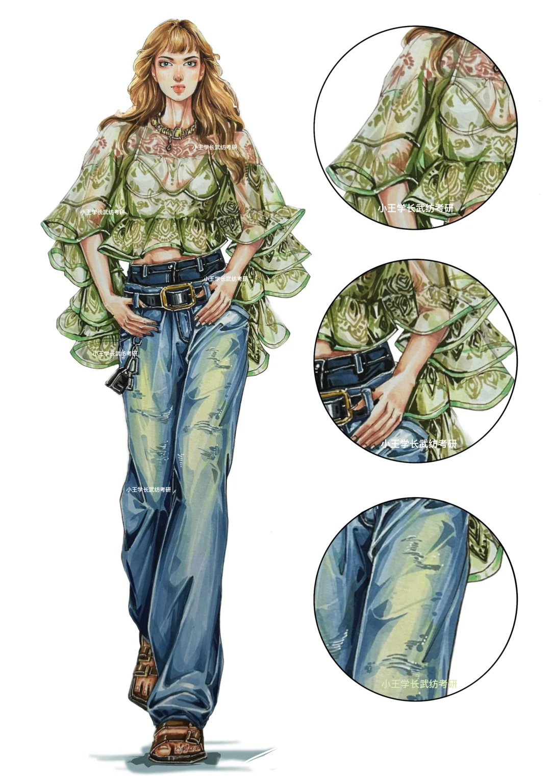 27武纺服装设计考研｜一套法式慵懒复古蕾丝