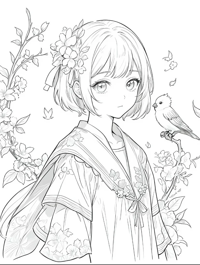 好美的线稿，拜托拜托真的很漂亮🤩