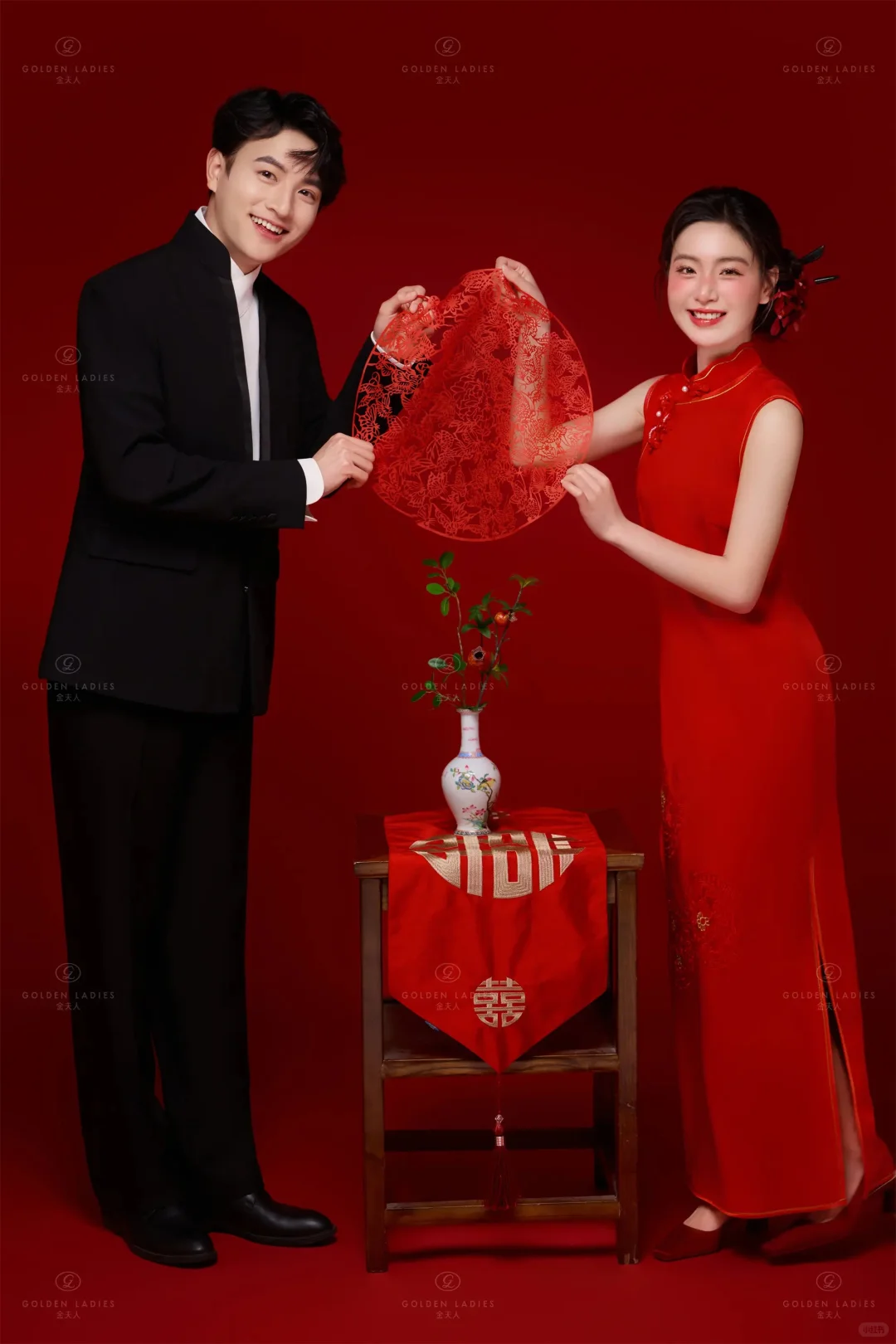 赢麻了❗️拍的旗袍新中式婚纱照惊艳了时光