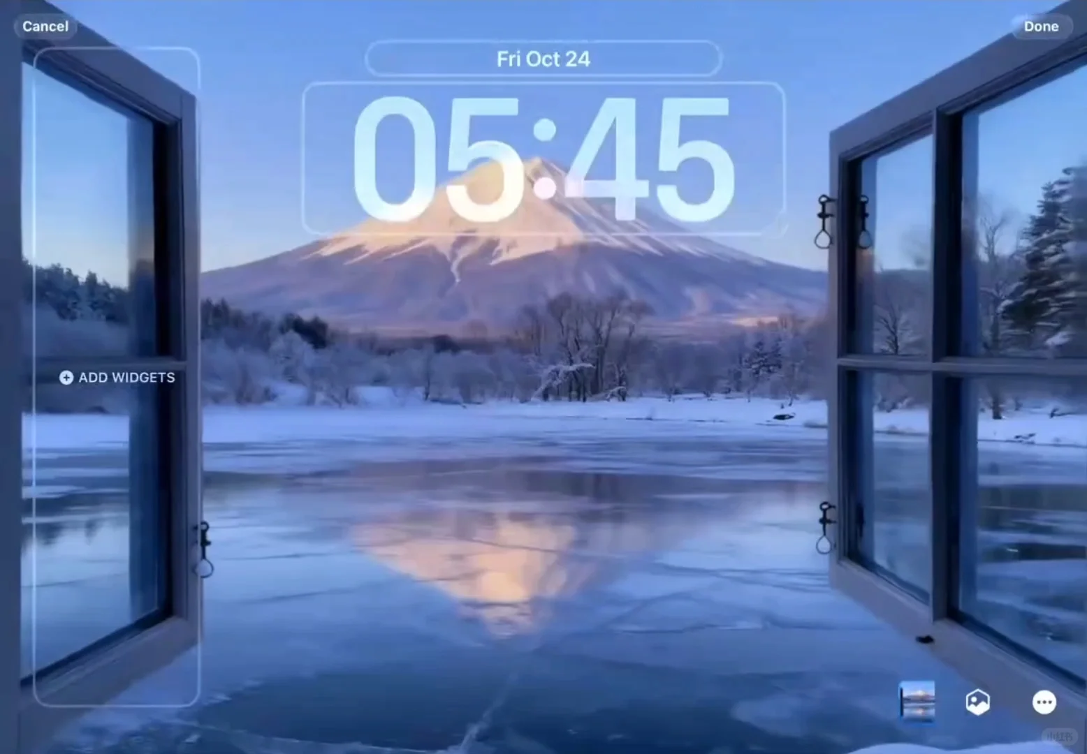 371 | 雪境富士山窗景 | 3D平板壁纸