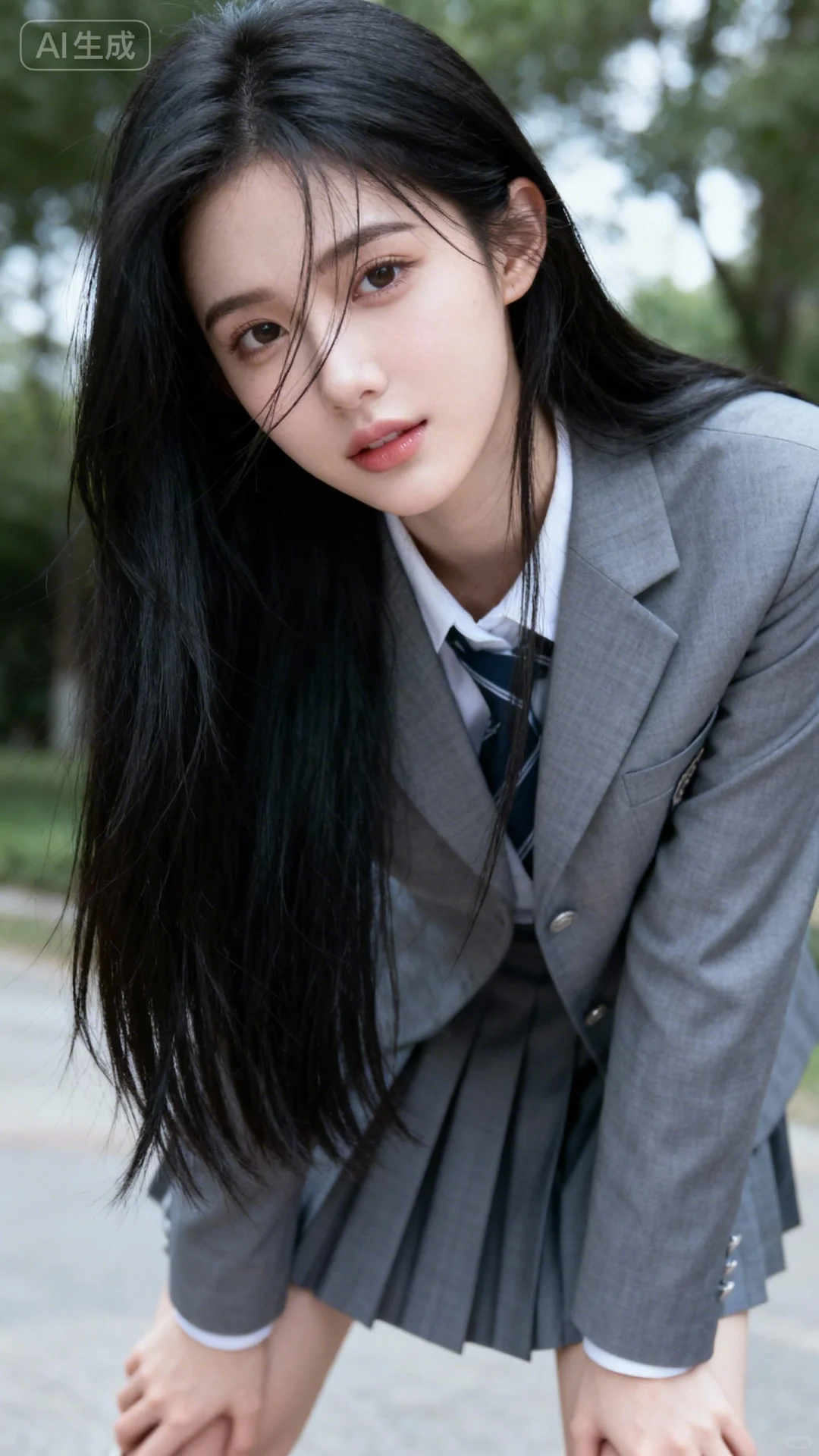 校服女孩，青春气息扑面而来