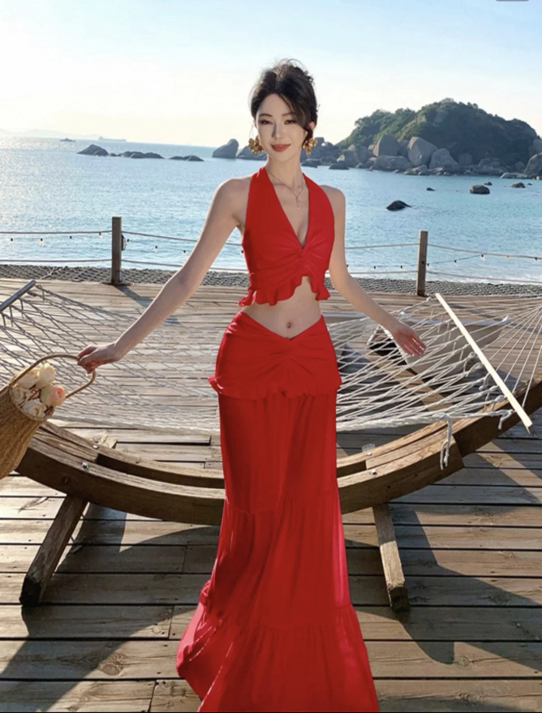 出次抛海边长裙比基尼