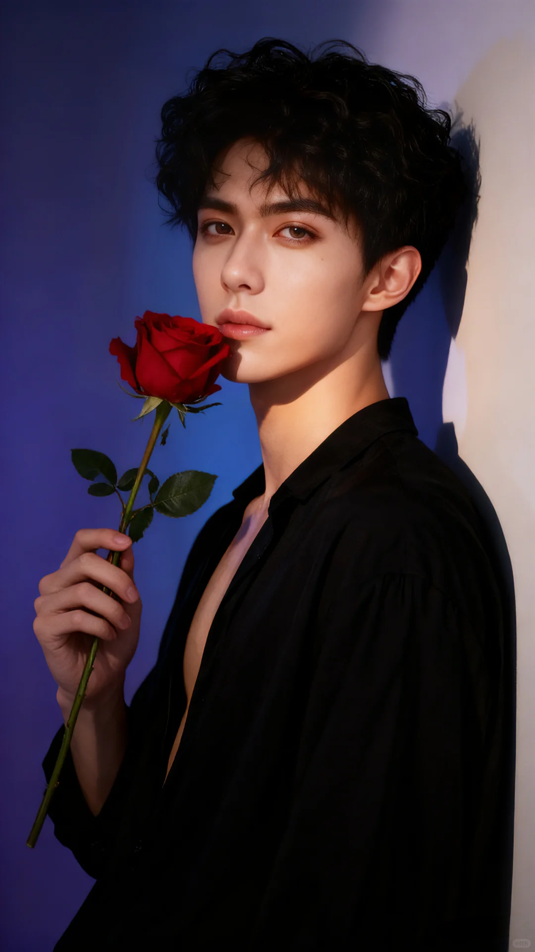 男士AI写真丨玫瑰光影🥀指令分享