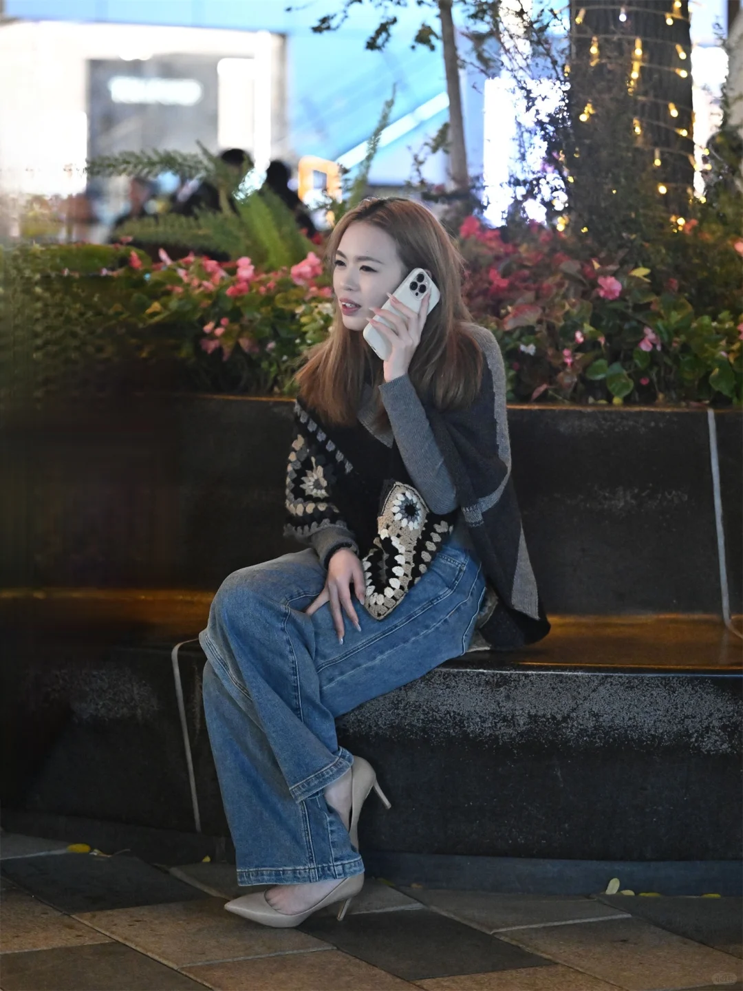 北京街拍，秋冬季节穿搭，牛仔裤