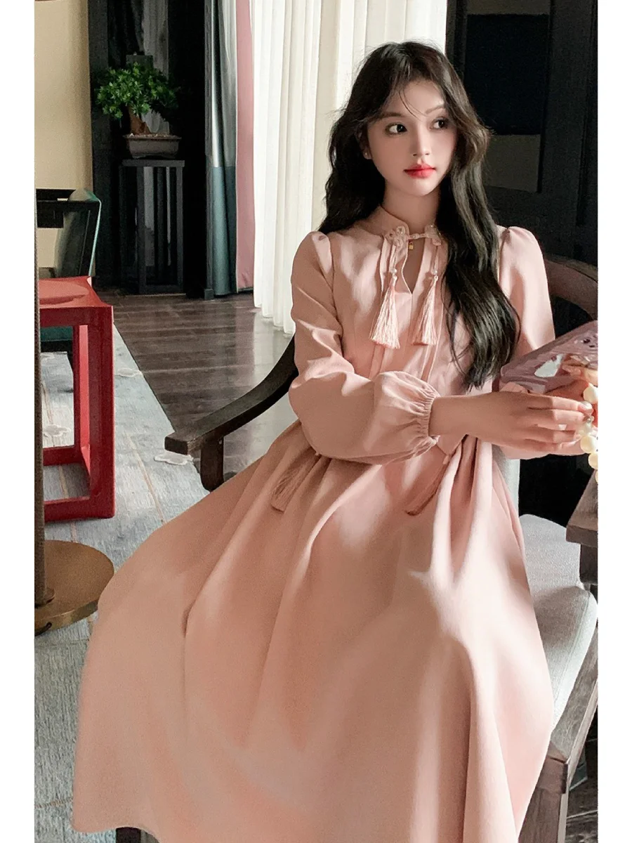 新中式粉色娇嫩连衣裙 留洋大小姐