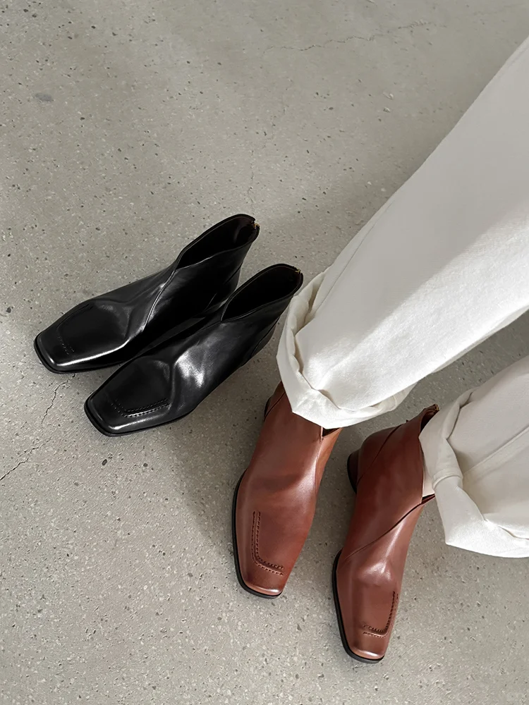 🍂复古粗跟靴子，通勤也能美美哒！