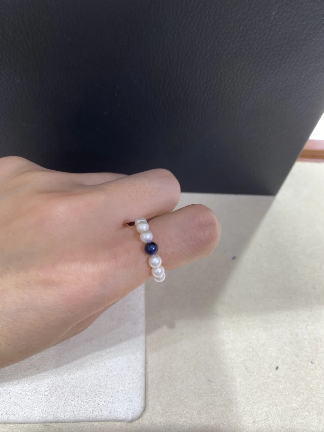 💰18.8/枚 蓝水晶款天然淡水珍珠戒指