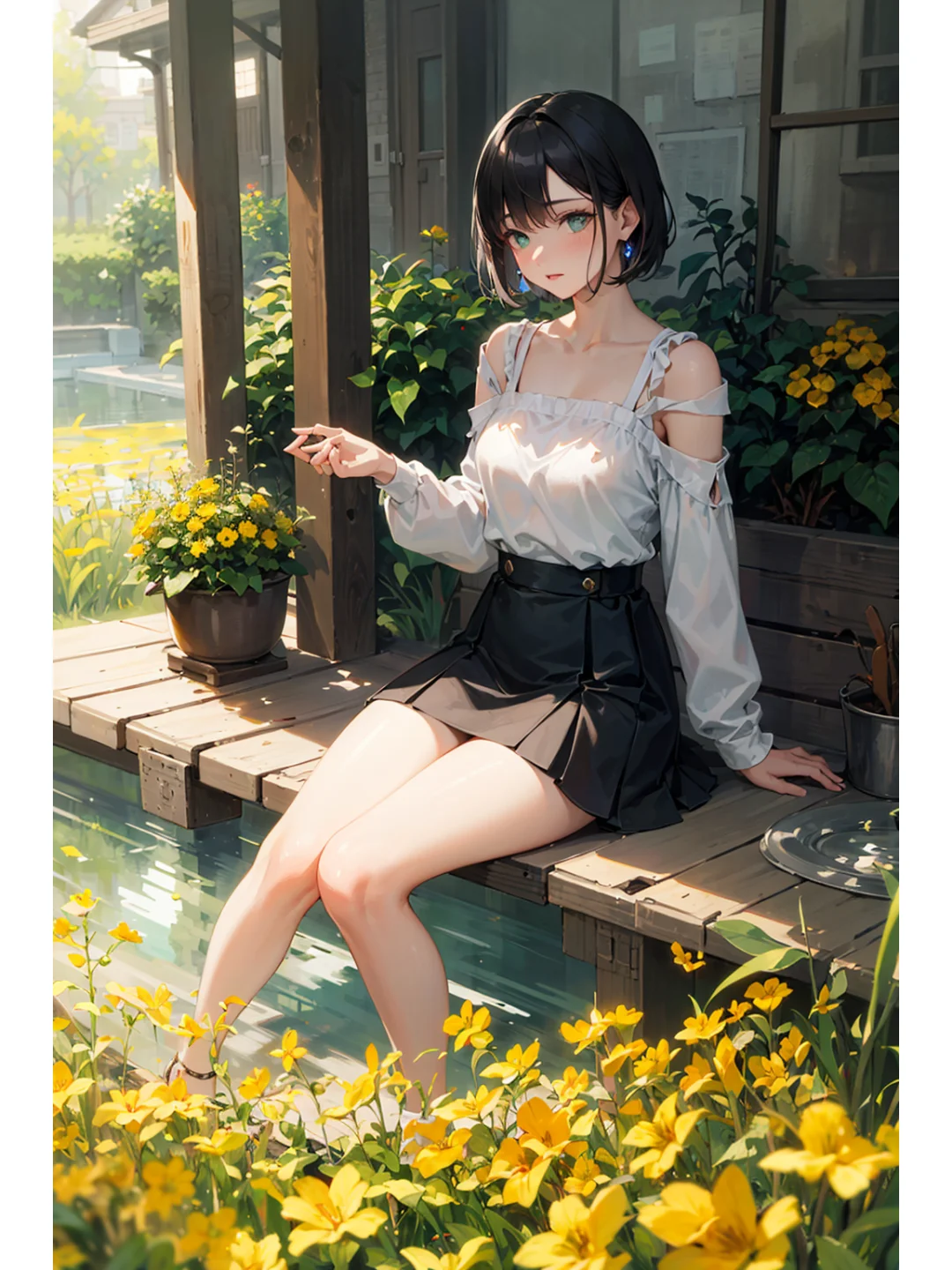 AI绘画｜动漫风：花田少女系列，时尚穿搭