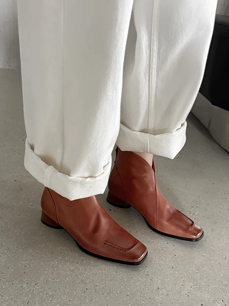 🍂复古粗跟靴子，通勤也能美美哒！