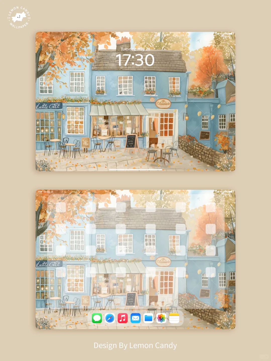 风景系列｜秋日小镇咖啡店平板端#243