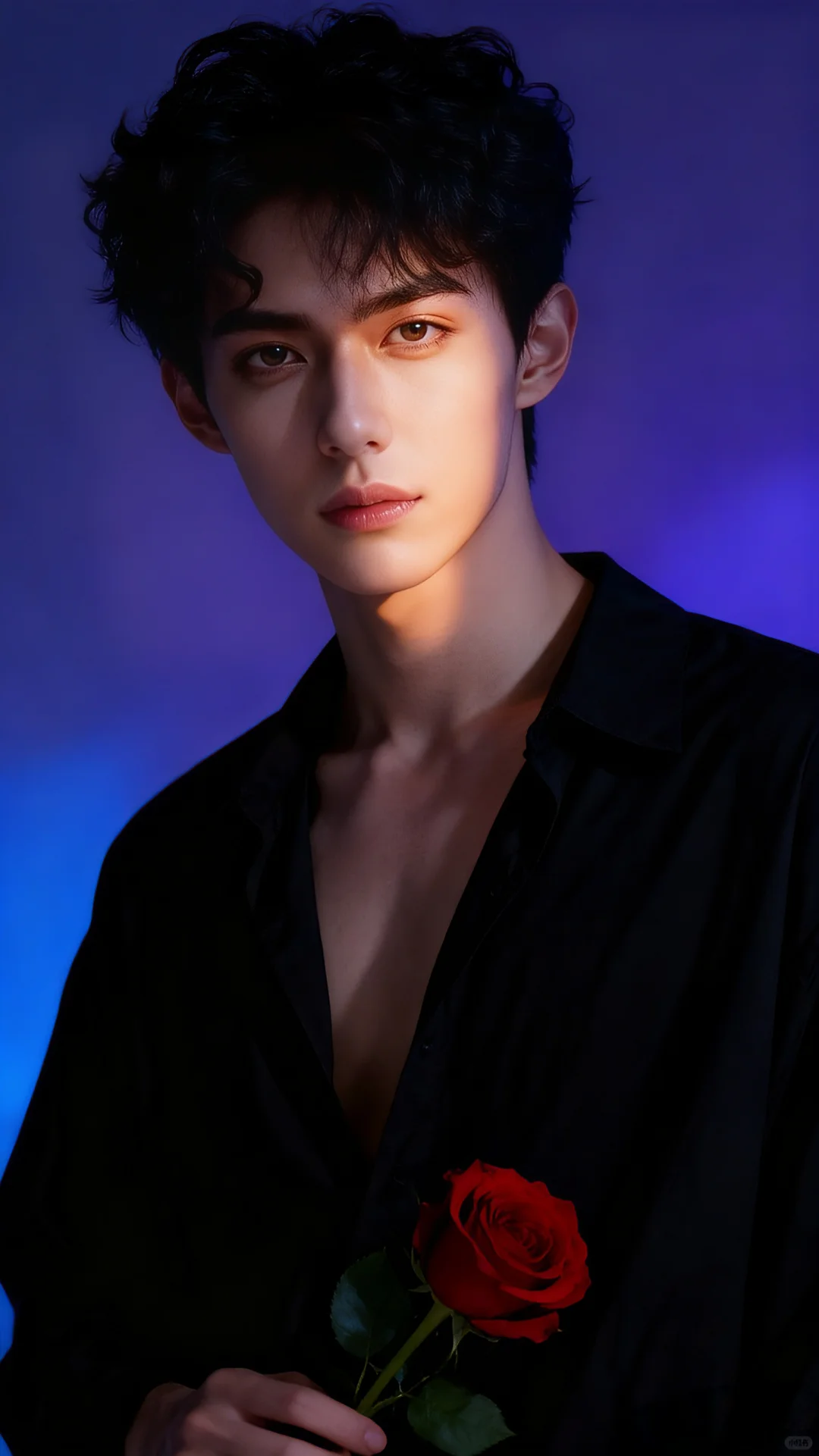 男士AI写真丨玫瑰光影🥀指令分享