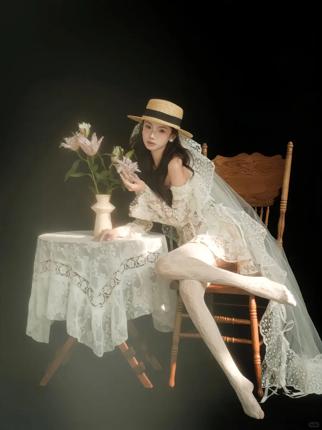 复古ins风📸｜法式蕾丝纯欲少女写真🤍