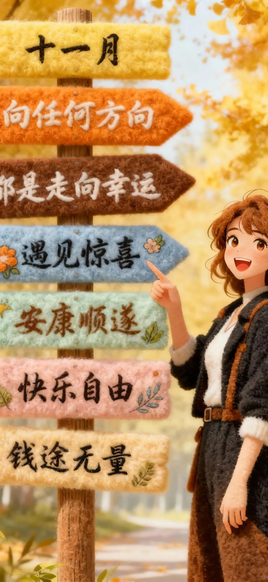 治愈毛绒绒正念文字壁纸