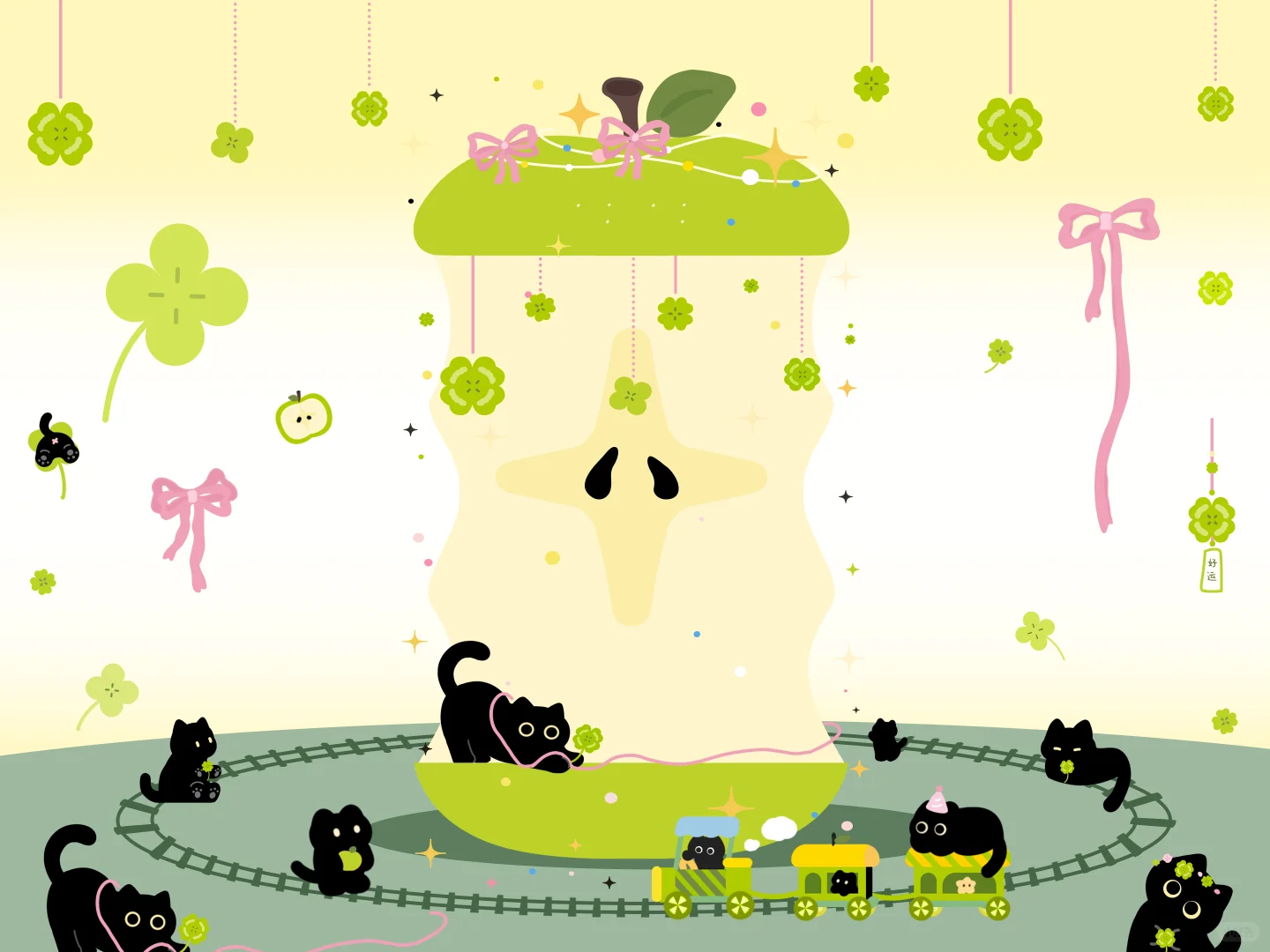 青苹果喵ipad壁纸来啦✶🍏✨‧₊˚