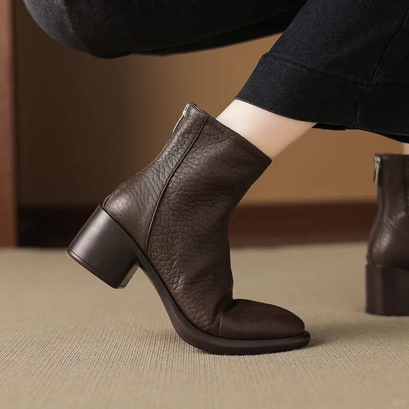 🍂复古棕靴子太香了！显瘦又高级💖