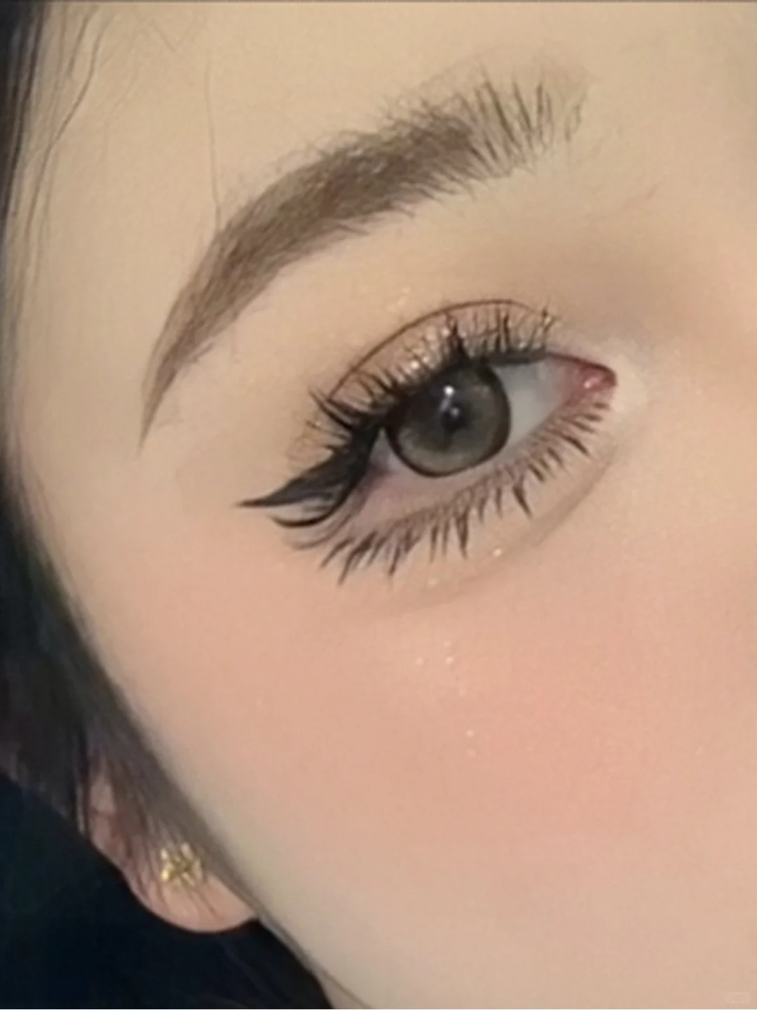 健美创研眼线胶笔无滤镜试色