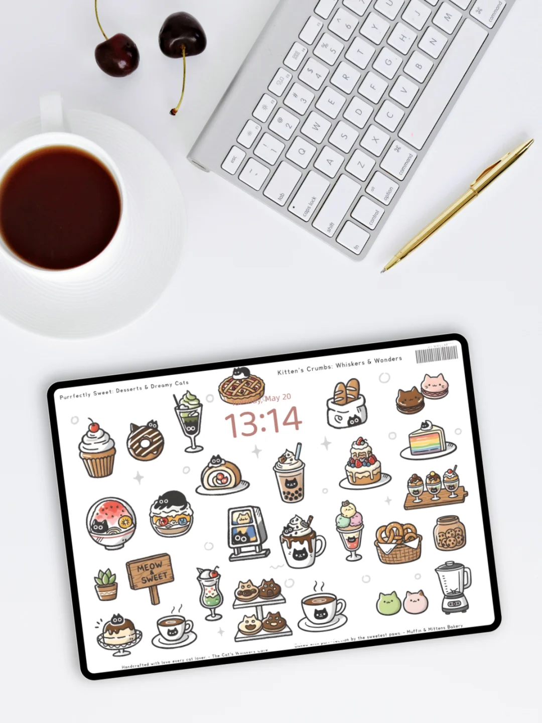 喵了个咪！可爱暴击甜品壁纸 ｜iPad壁纸