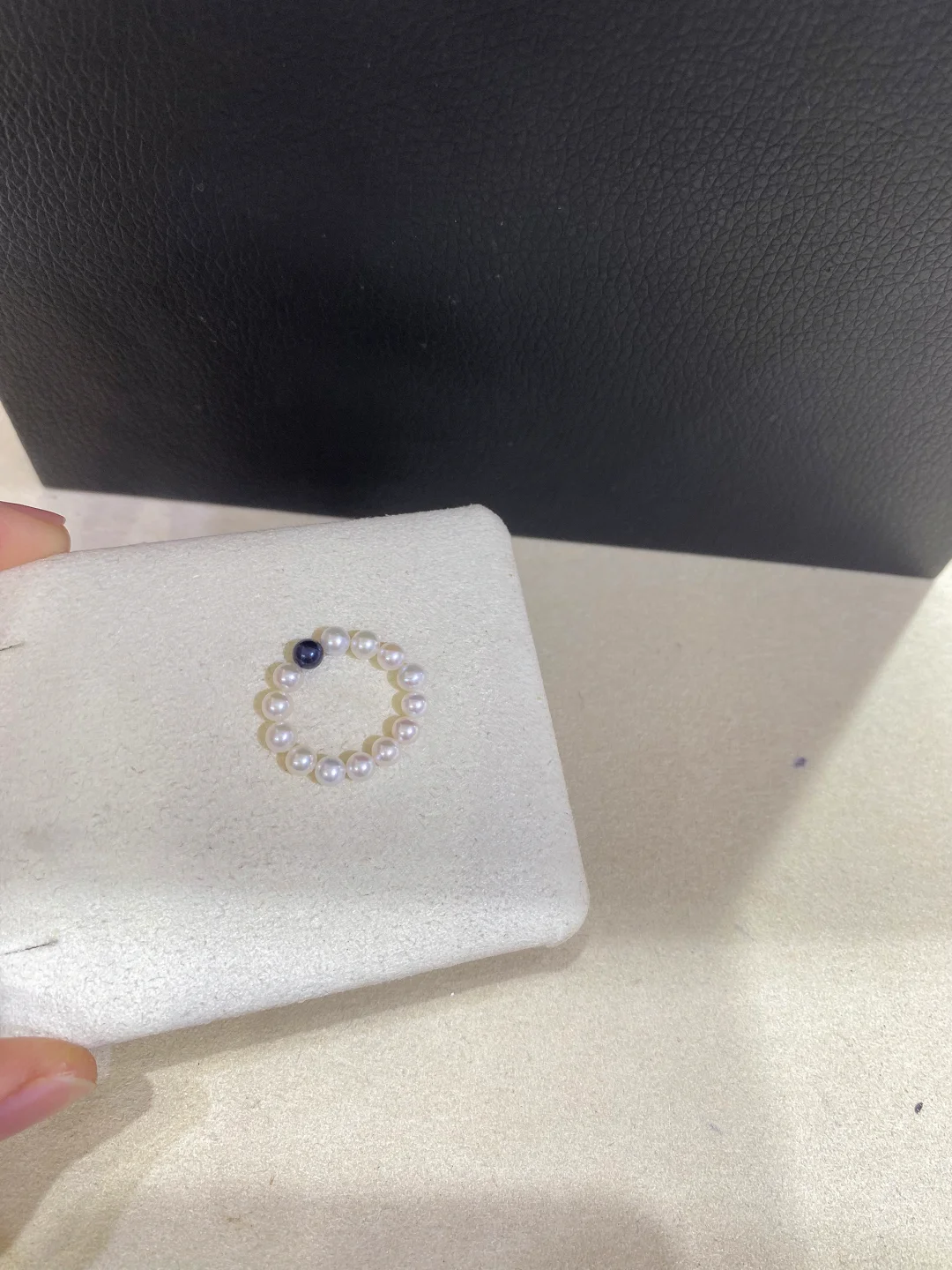 💰18.8/枚 蓝水晶款天然淡水珍珠戒指