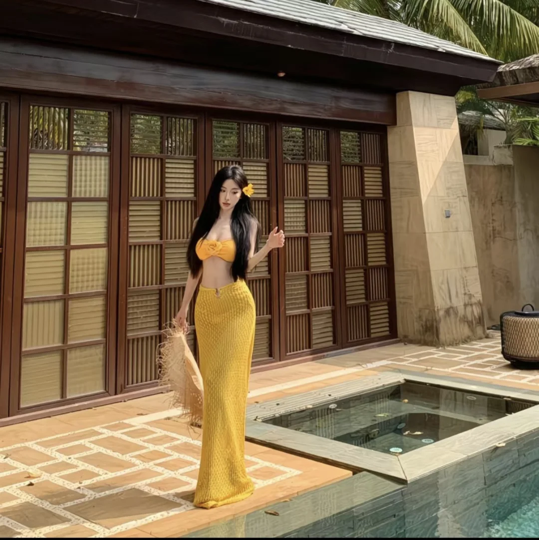 出次抛海边长裙比基尼