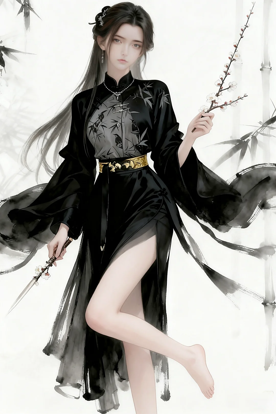 油墨画中的奶琪