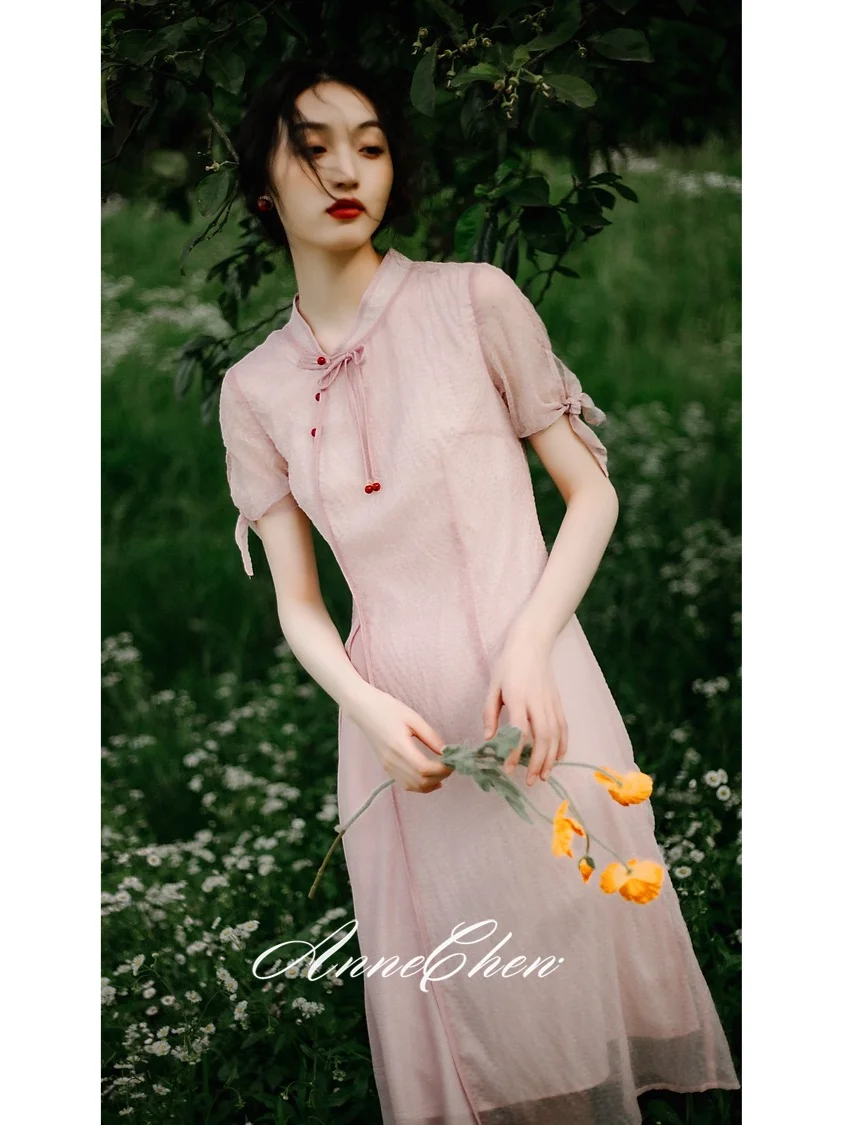 🌷桃花娇🌸法式粉黛少女裙🌸